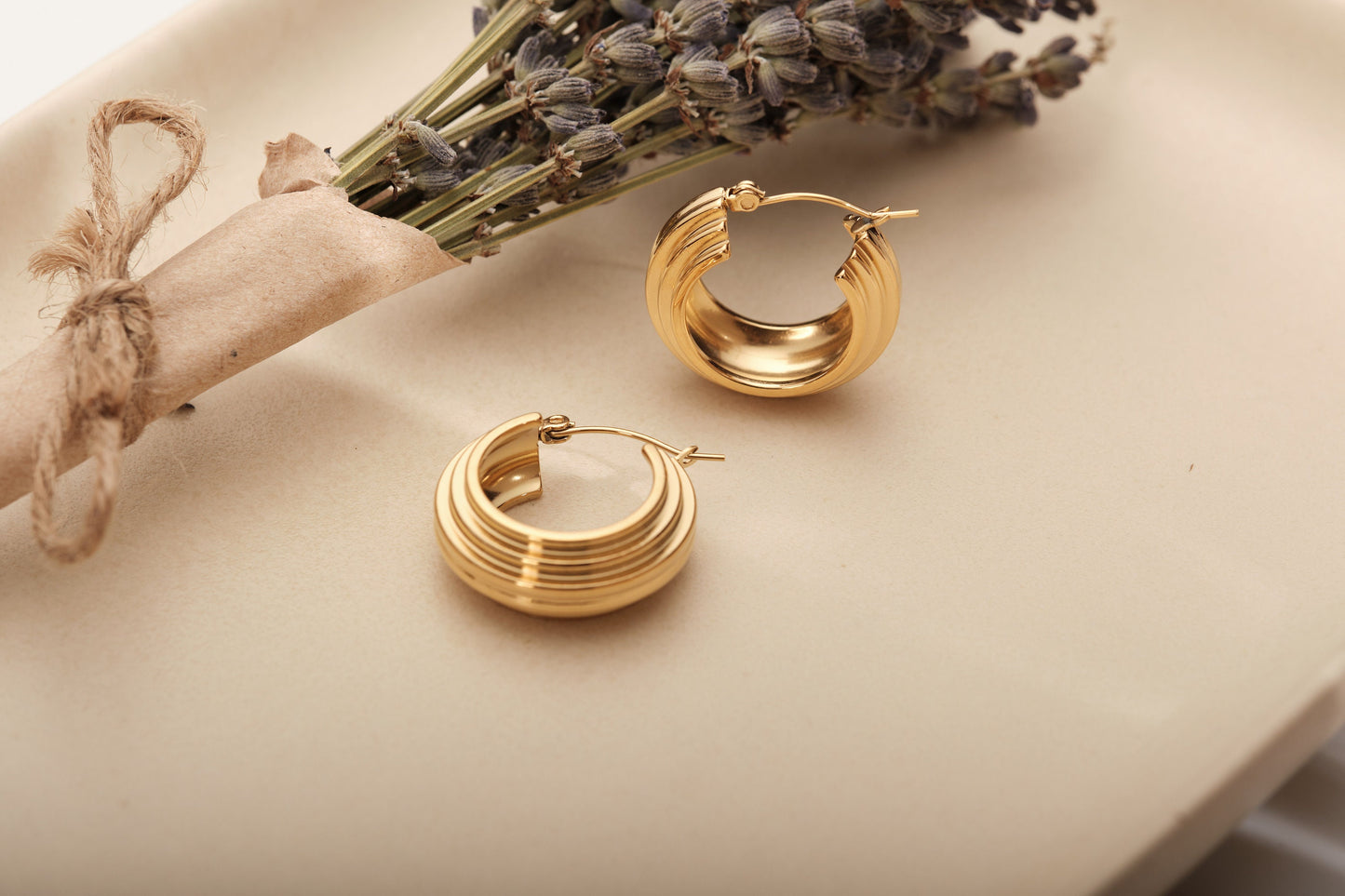 Gold Chunky Earrings, Chunky Hoops, Gold Hoops, Thick Hoop Earrings, WATERPROOF, stainless steel earrings, gold earrings, gift for her