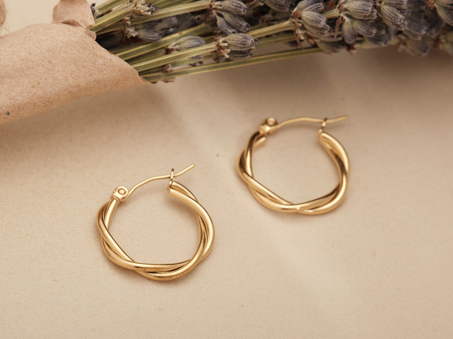 Twist Gold Hoops 18k Gold Hoop Earrings Slightly Twisted Hoops,  Hypoallergenic, Simple Hoops, Dainty Hoops, Gold Hoops, WATERPROOF, Gift