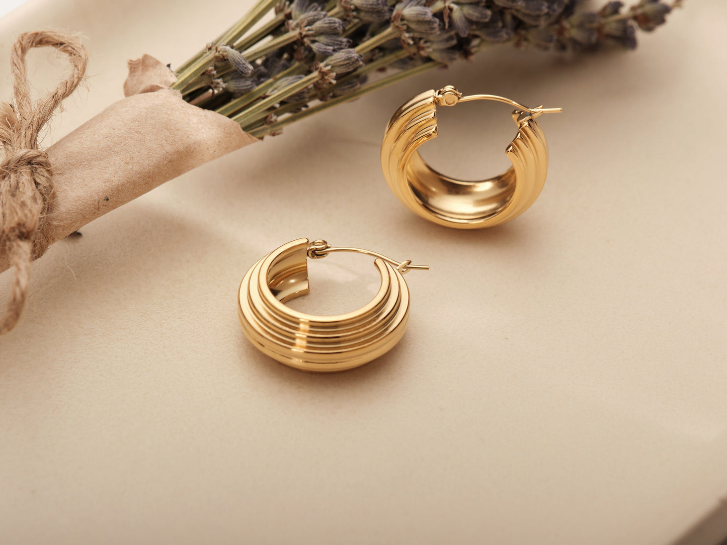 Gold Chunky Earrings, Chunky Hoops, Gold Hoops, Thick Hoop Earrings, WATERPROOF, stainless steel earrings, gold earrings, gift for her