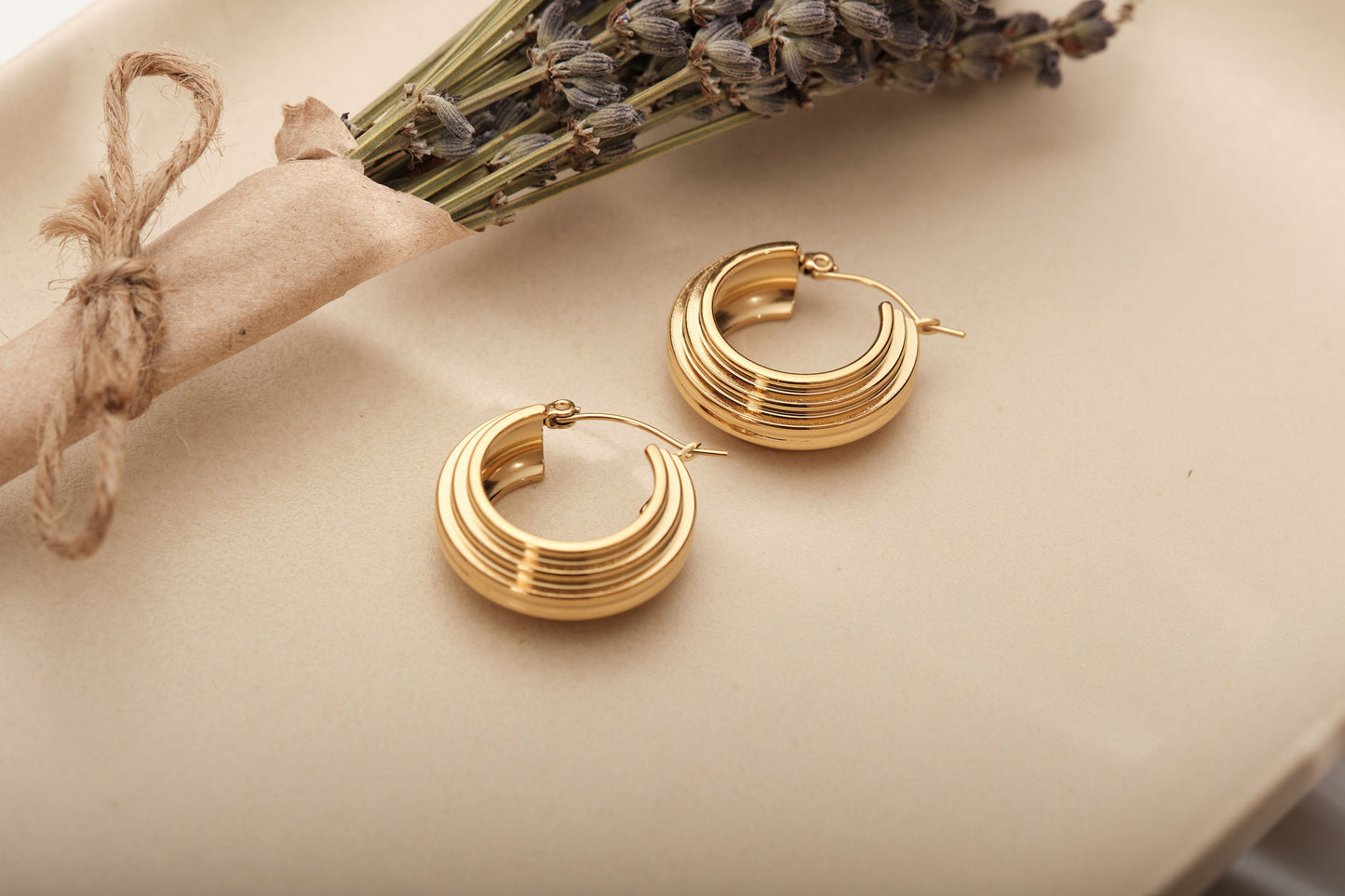 Gold Chunky Earrings, Chunky Hoops, Gold Hoops, Thick Hoop Earrings, WATERPROOF, stainless steel earrings, gold earrings, gift for her