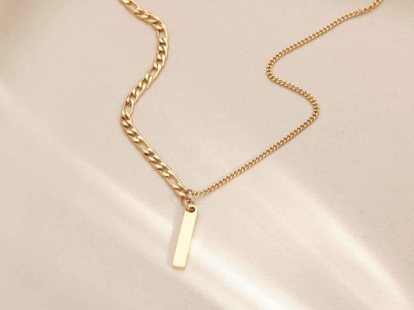 Gold Twist Snake Necklace, Chain Set Necklace Set, Gold Twist Herringbone Chain, Gold chain, Bar Necklace, Gold Herringbone chain Waterproof