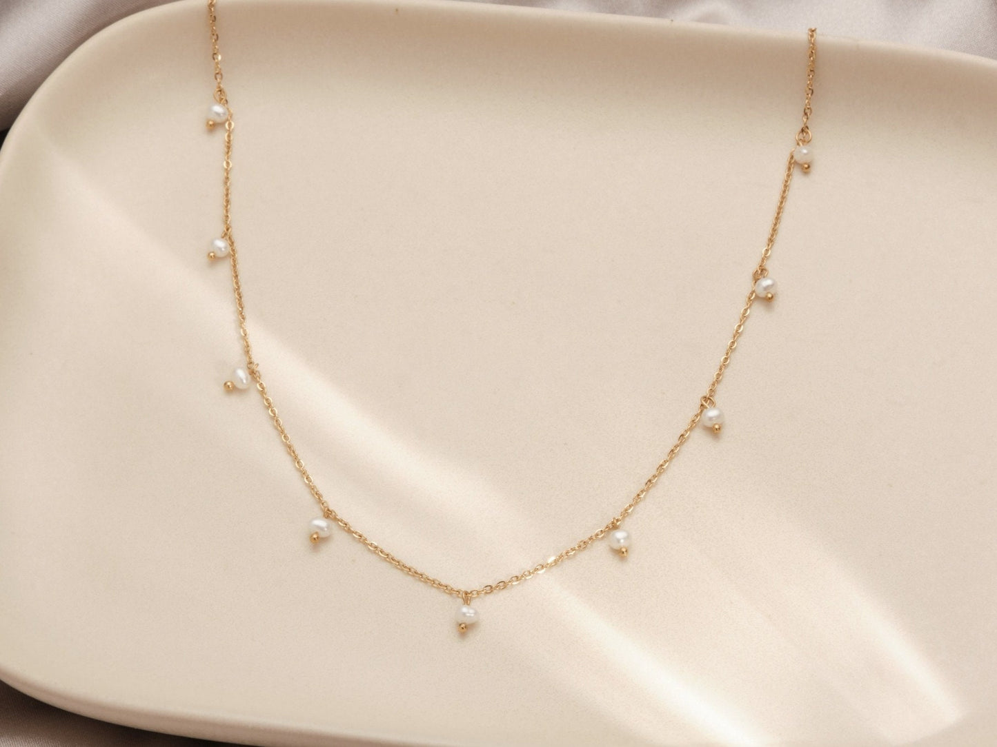 Gold beaded chain, Gold bead chain necklace, gold beads chain necklace, gold necklace, waterproof necklace, layering chains, gold chain set