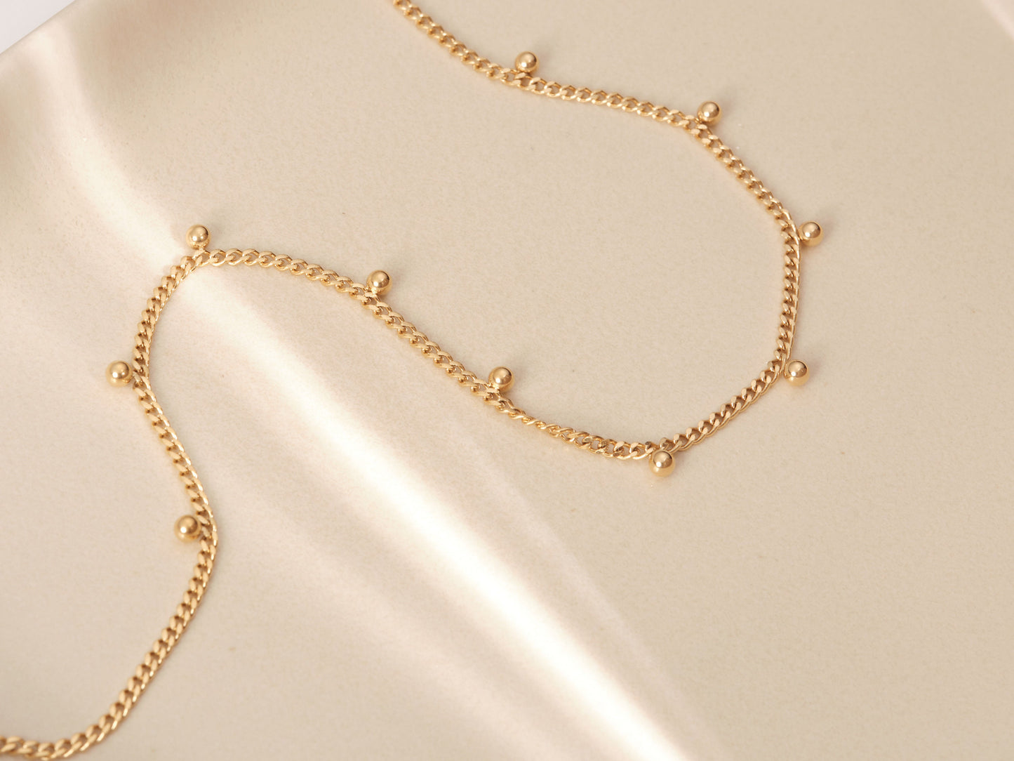 Gold beaded chain, Gold bead chain necklace, gold beads chain necklace, gold necklace, waterproof necklace, layering chains, gold chain set