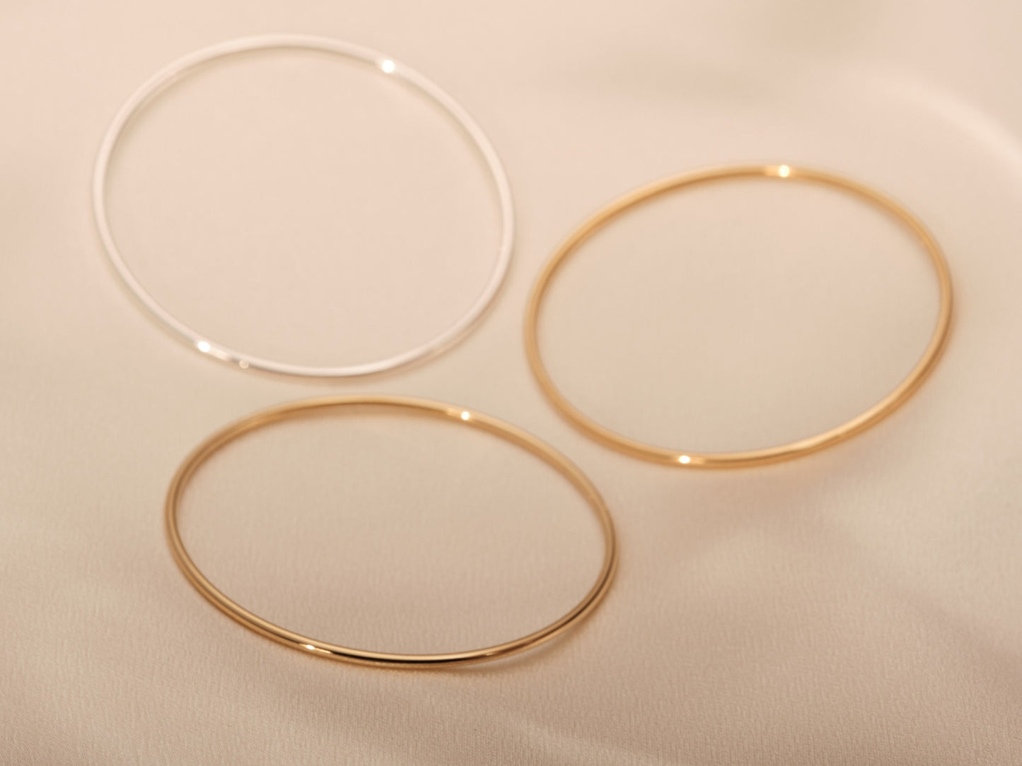 Classic Bangle Bracelet Gold Slip-on Bangle for Women Plain Bangle Classic Slip On Bangle, Tarnish Free Stackable Bangles Stacking Bangle