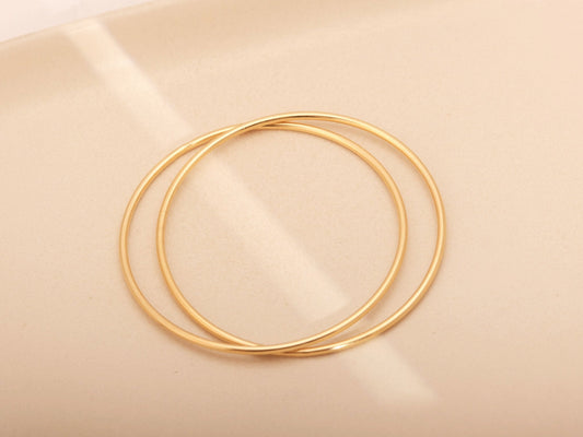 Gold Double Bangles, Connected Bangles, Gold Bangle, Classic Bangle, Bangle Set, Cuff Bangle, Waterproof, Chic Bangle, Bangle Bracelet Set