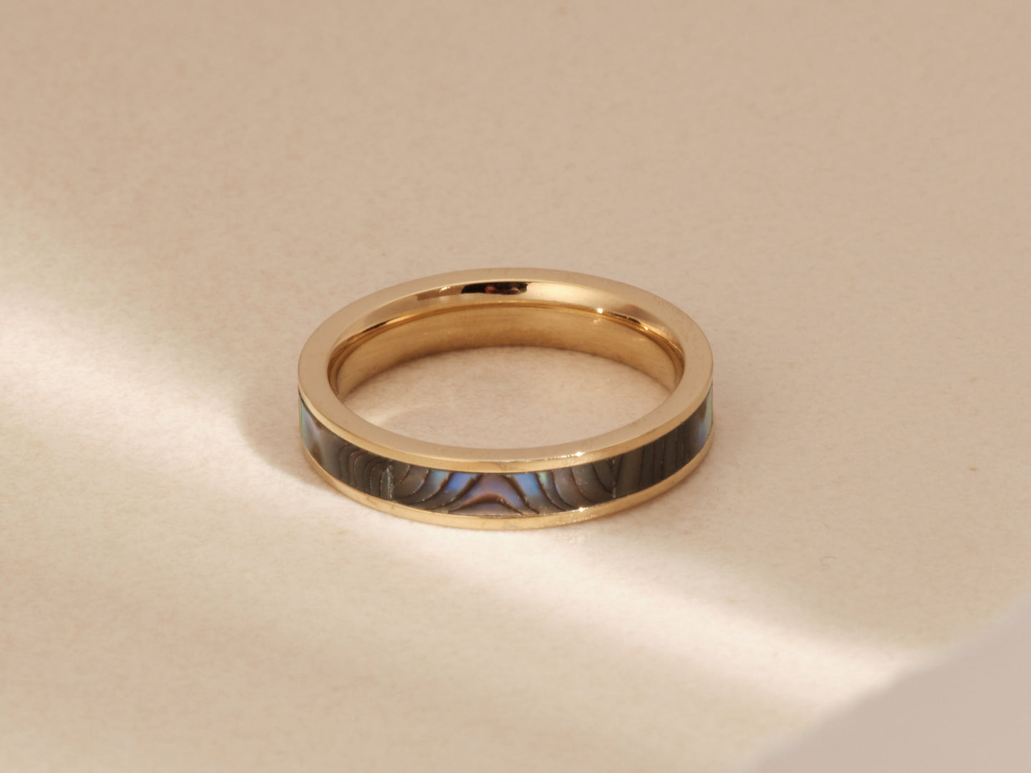 Abalone Mother of Pearl Ring, Abalone Shell Ring, Dainty Natural Ring, Gold Ring, Band Ring, Minimalist, WATERPROOF Ring,Ring gift for her