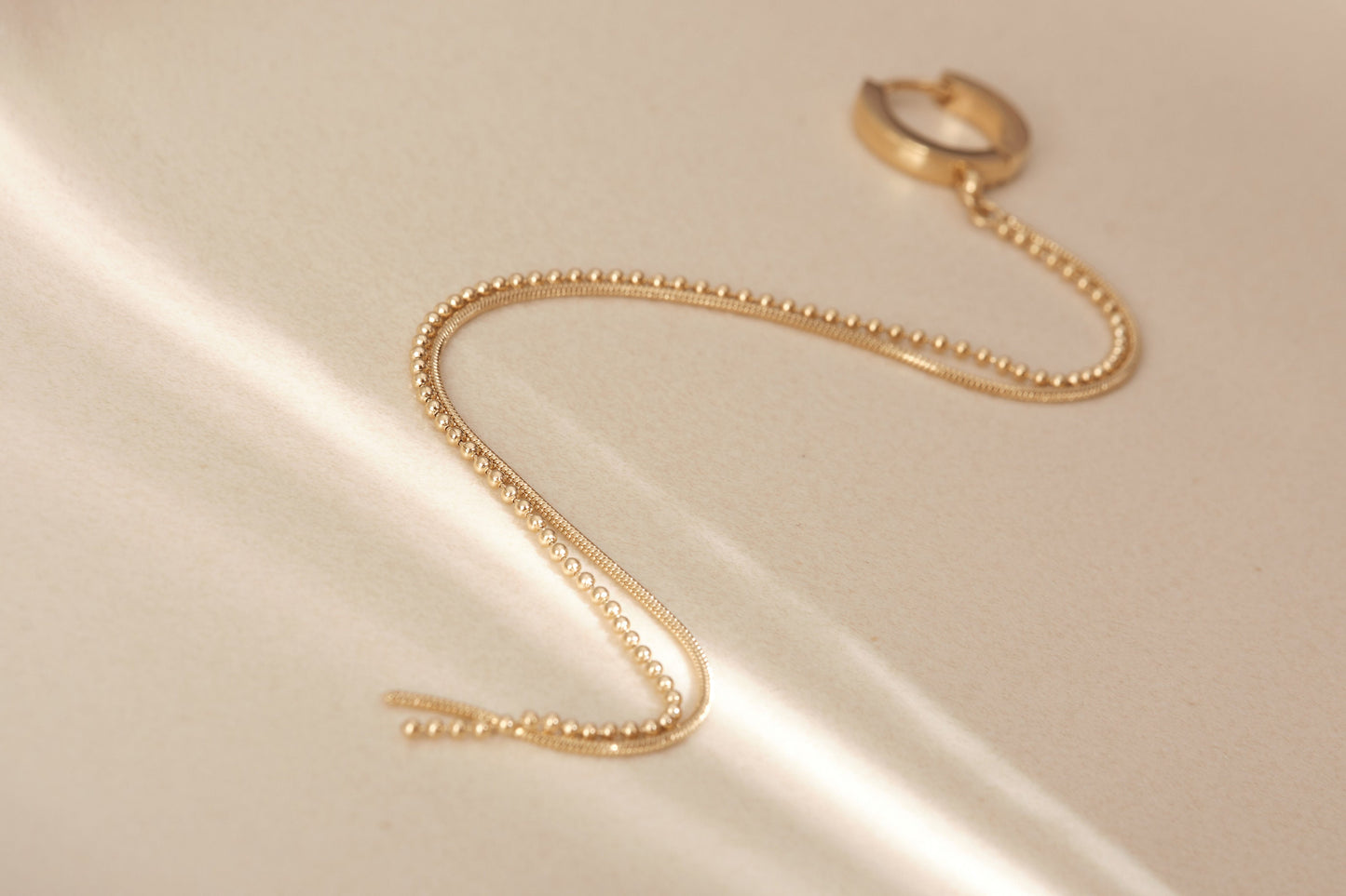 Gold Long Chain Earring, Gold Snake Chain Earring, Gold Dangling Earring, Minimalist, Modern Look Earring Gold Drop Chain WATERPROOF Earring