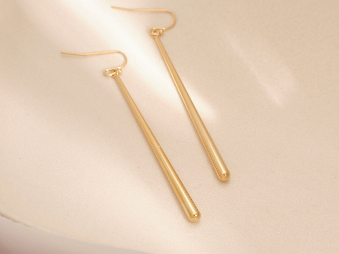 Gold Long Spike Earrings, Gold Spike Earrings, Gold Dangling Earrings, Minimalist, Modern Look Earring Gold Drop Earring, WATERPROOF Earring