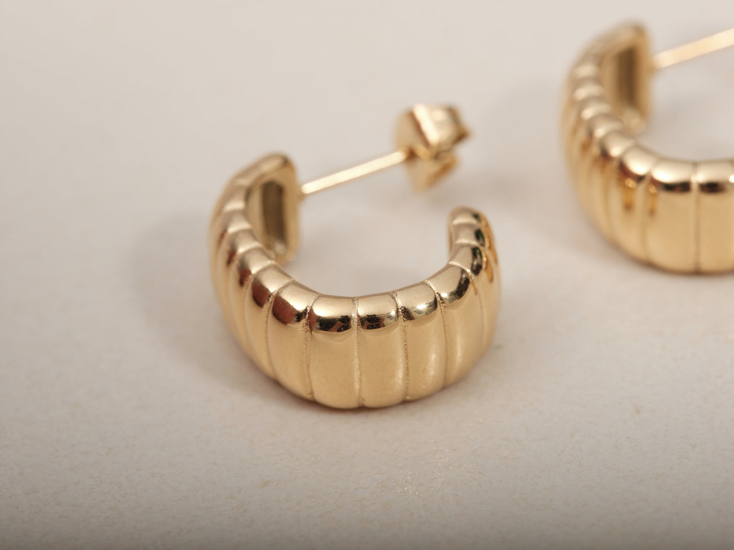 Gold Croissant Earrings, Gold Hoops, Chunky Hoops, Twisted Hoops, Gold Thick Hoops, Hoop Earrings, Wide Hoop, Gold Open Hoops, WATERPROOF