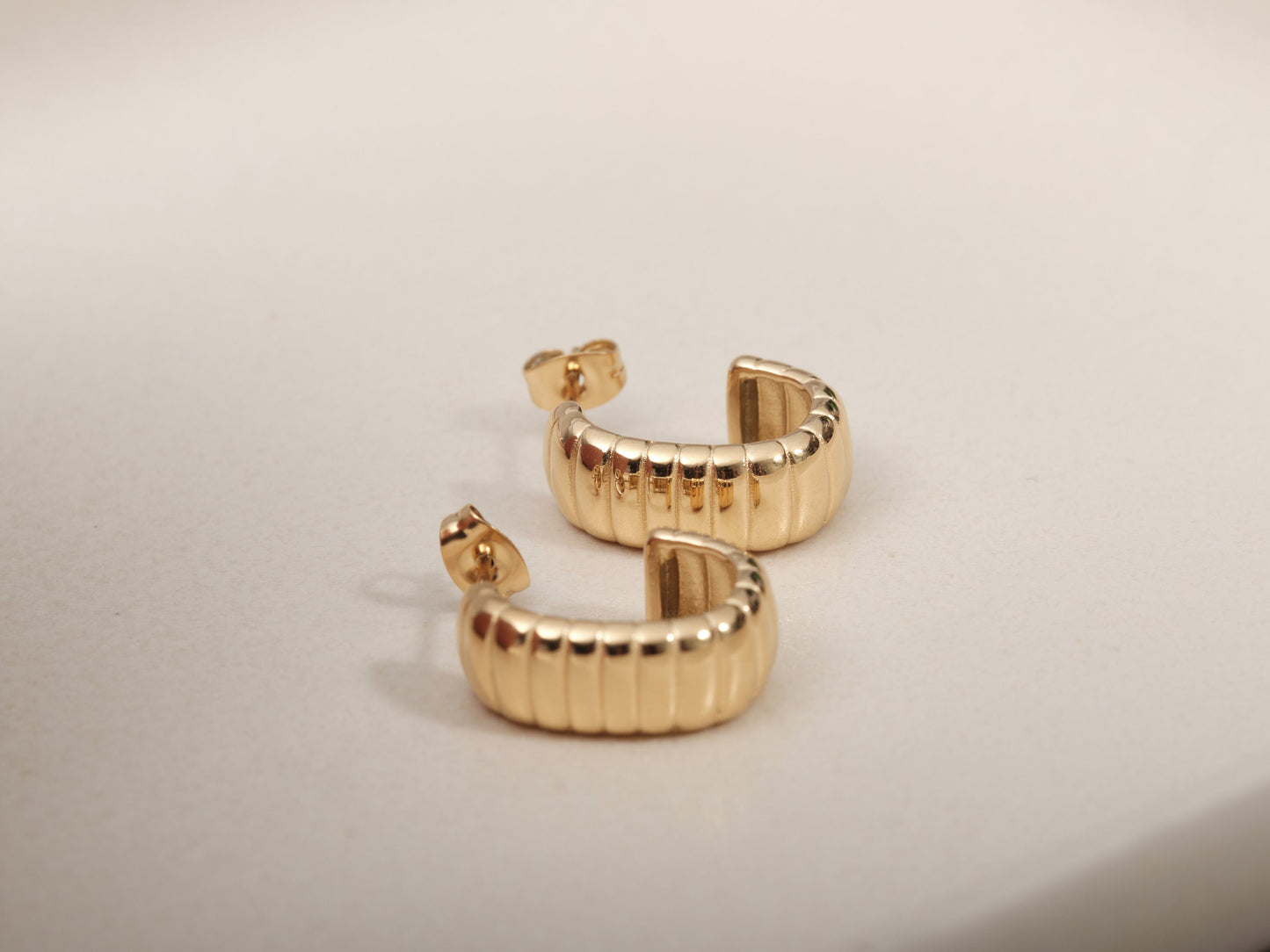 Gold Croissant Earrings, Gold Hoops, Chunky Hoops, Twisted Hoops, Gold Thick Hoops, Hoop Earrings, Wide Hoop, Gold Open Hoops, WATERPROOF