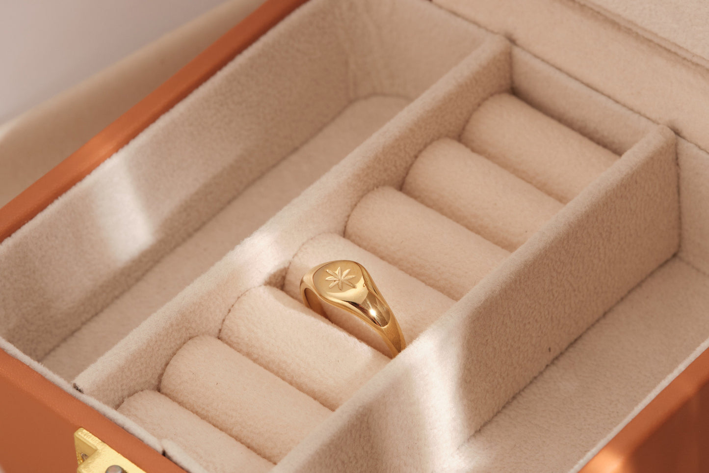 Gold ring, Gold Signet ring, Engraved ring, Custom ring, Daisy ring, Gold Flower ring, Daisy signet ring, Everyday ring, Rings for women