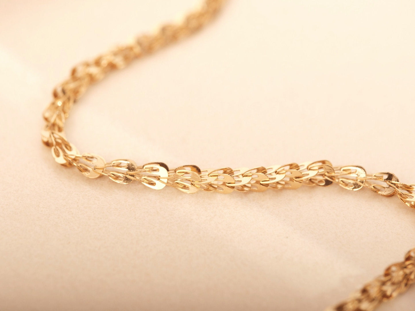 Gold Chain Necklace, Vintage Necklace, Gold Necklace, Thick Chain Necklace, Chunky Chain Necklace, Herringbone Chain, Gold Chain Waterproof