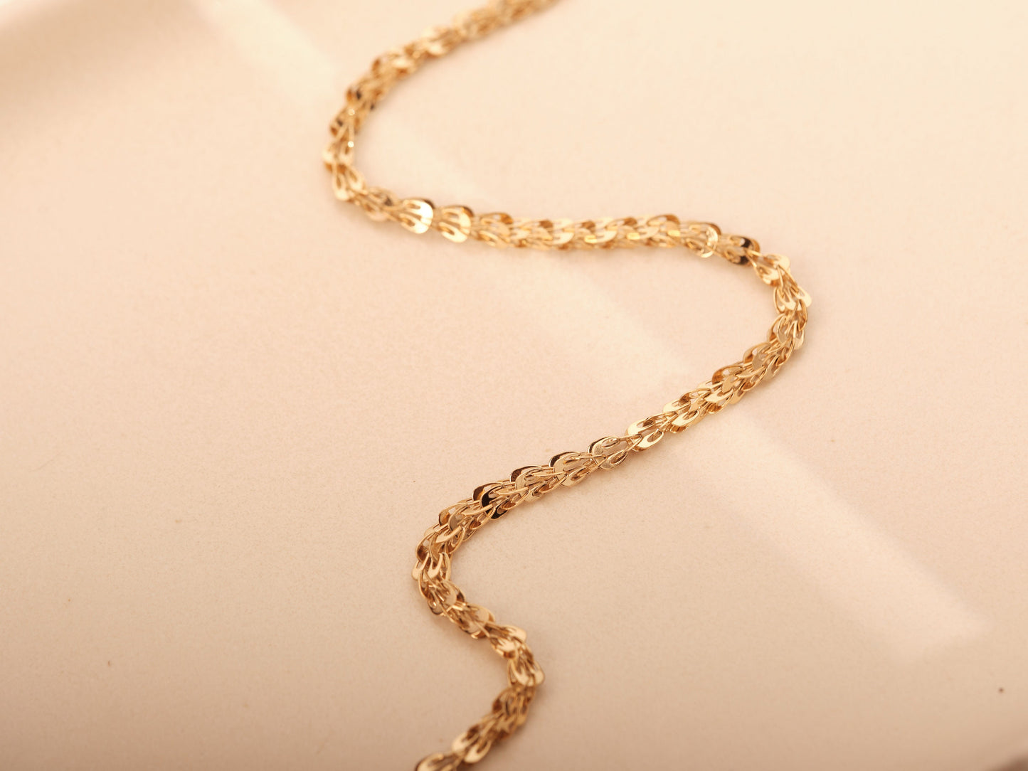 Gold Chain Necklace, Vintage Necklace, Gold Necklace, Thick Chain Necklace, Chunky Chain Necklace, Herringbone Chain, Gold Chain Waterproof