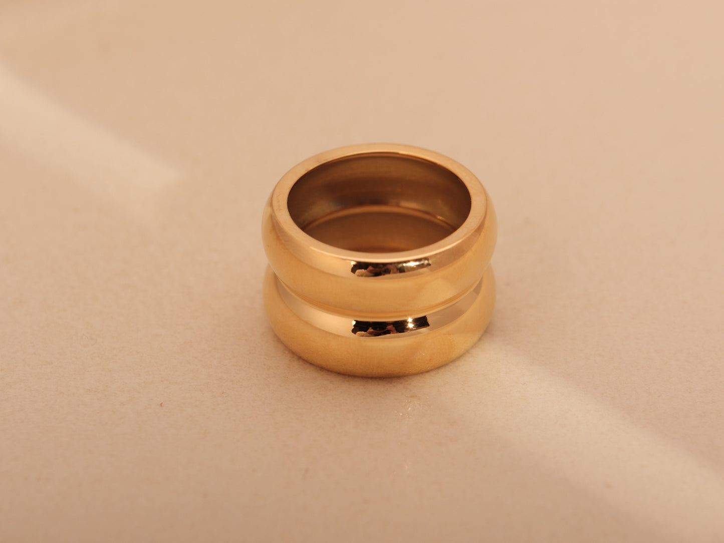 Gold Double Ring, Gold Ring, Wide Band, Thick Ring, Chunky Ring, Chic Ring, Statement Ring, Bubble Ring, Gold Trendy Ring, Cute Ring, Gift