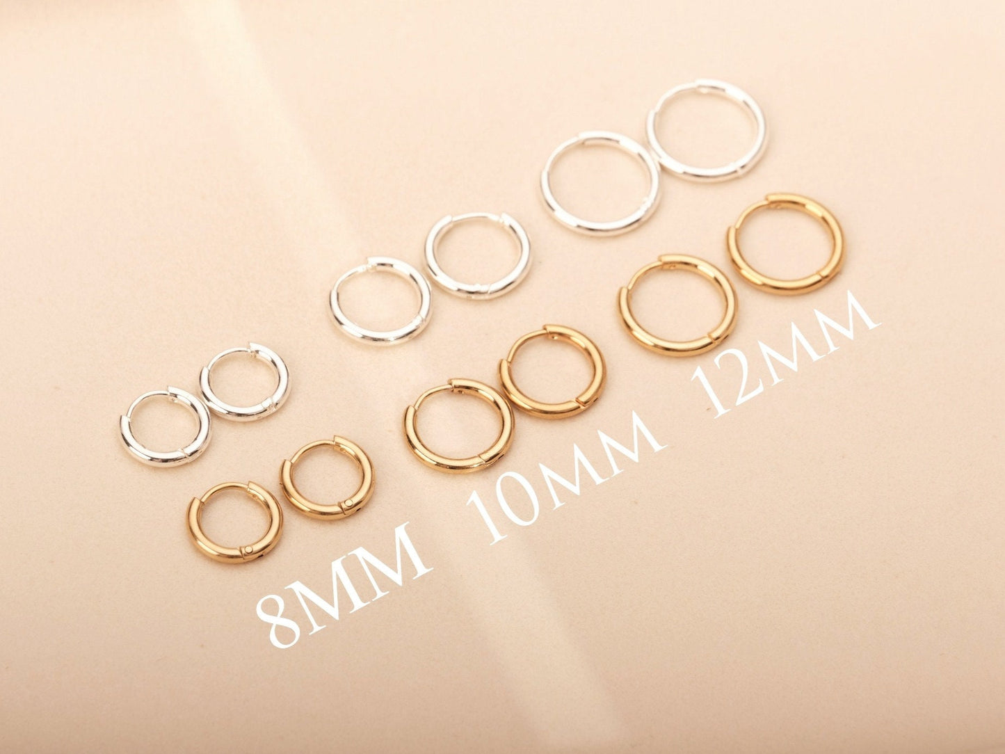 Gold Small Huggie hoop earring, gold hoop earrings, thick hoop earrings, Gold Huggies, chunky Huggie, Silver Huggies, Silver Earrings, Clip