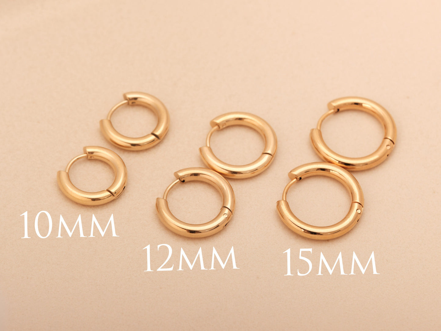 Gold Small Huggie hoop earring, gold hoop earrings, thick hoop earrings, Gold Huggies, chunky Huggie, Silver Huggies, Silver Earrings, Clip