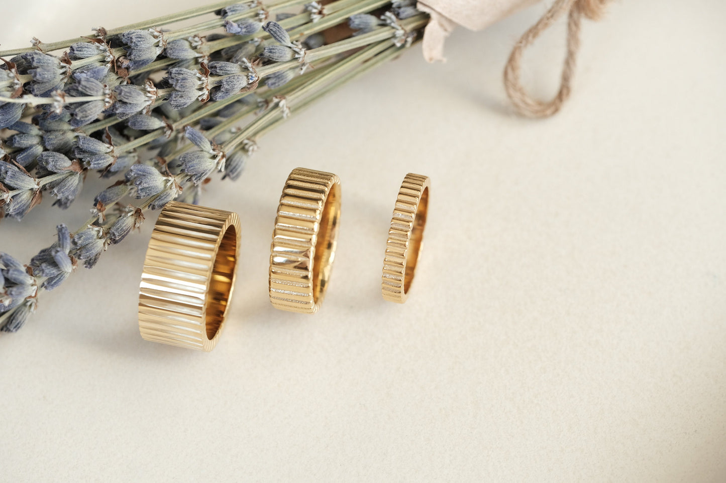 18K Gold PVD Band ring, Gear ring, Chunky ring, Dainty Ring, Minimalist ring, Thin gold ring, Wide band ring, Stacking ring, WATERPROOF Ring