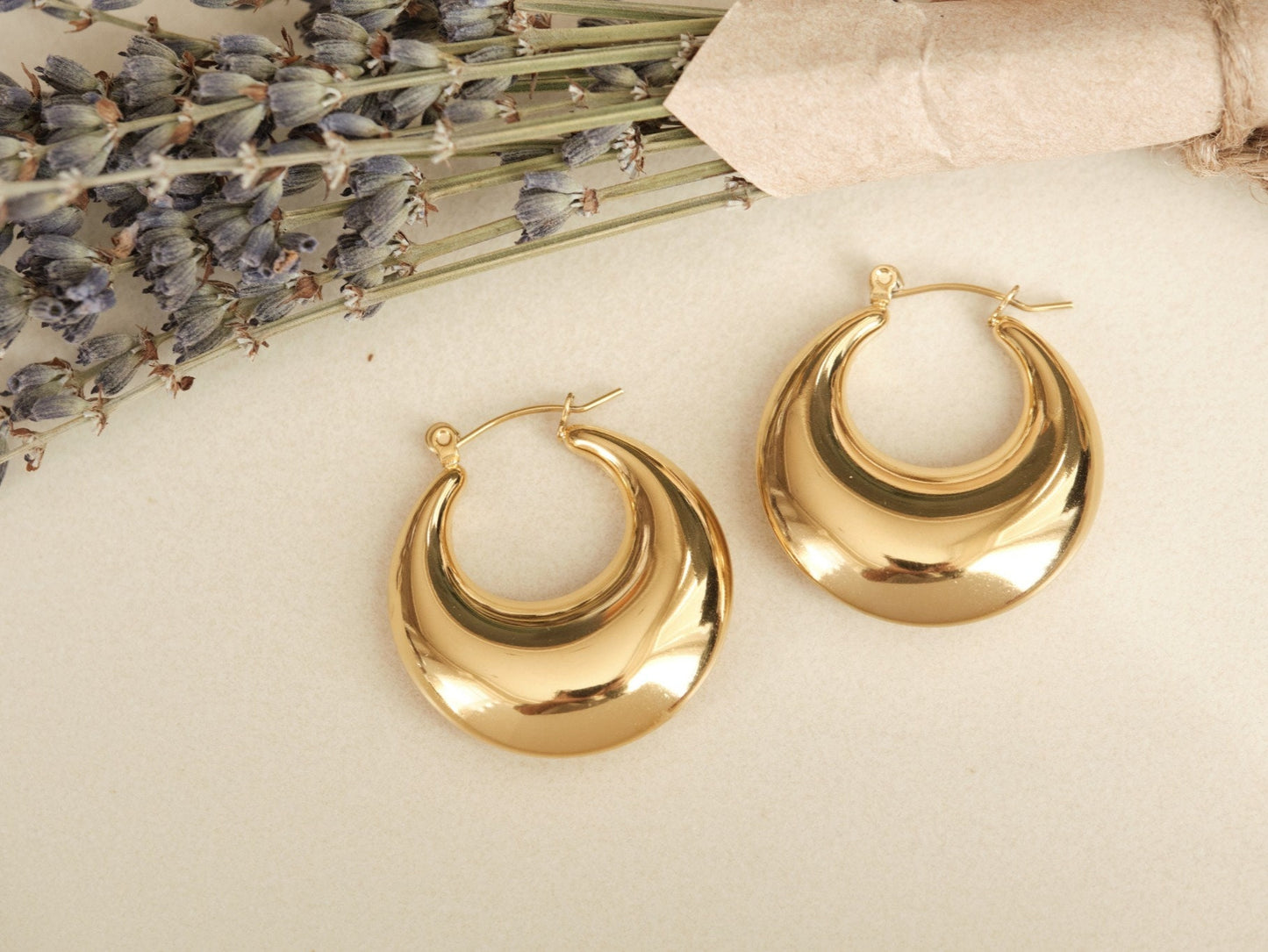 Gold Hollow Hoops, Bubble Hoops, Gold Bubble Earrings, Boho Earring, Gold Hoop Earring, Gold Earring, Waterproof Earring, Statement Earring