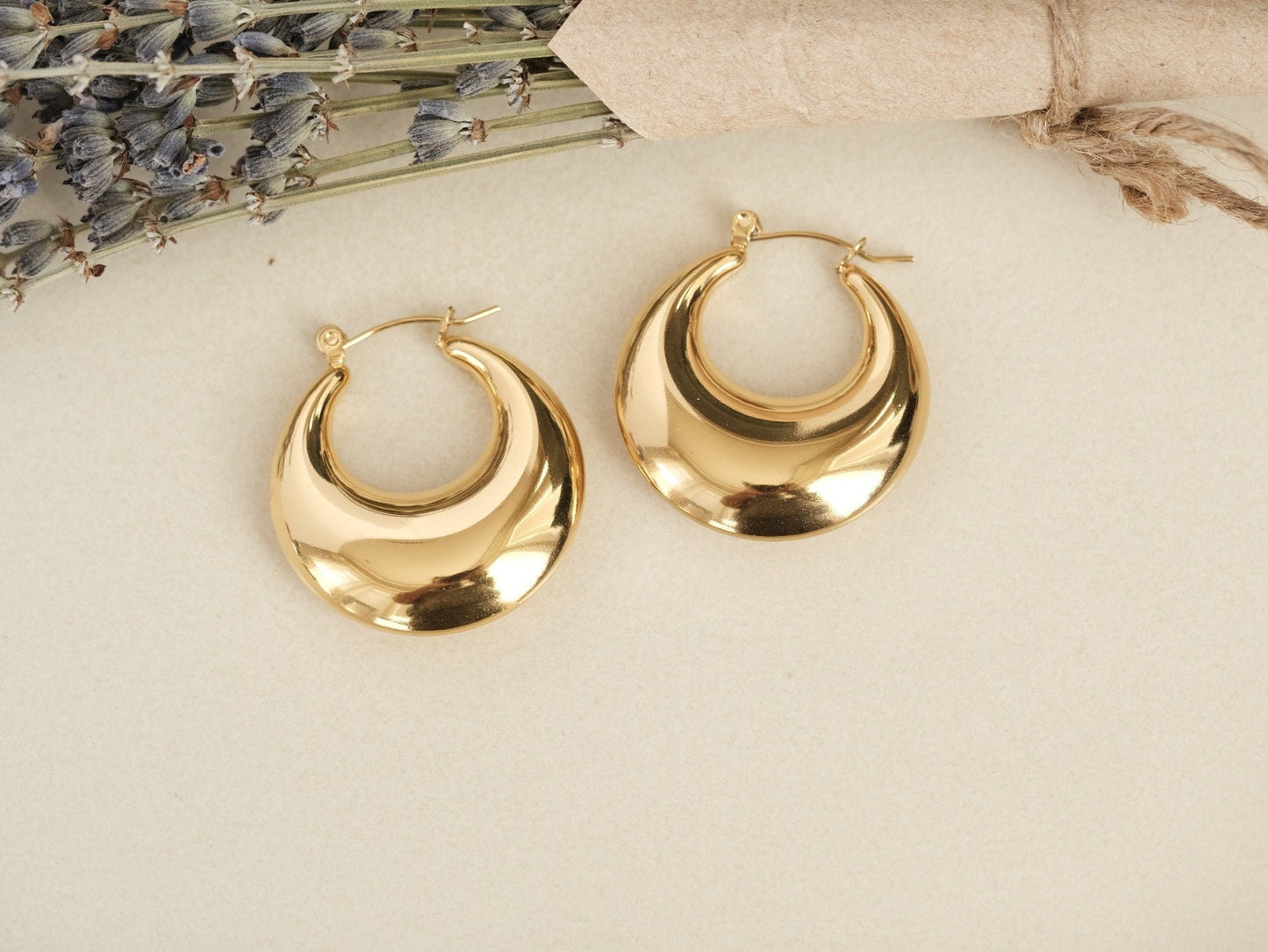 Gold Hollow Hoops, Bubble Hoops, Gold Bubble Earrings, Boho Earring, Gold Hoop Earring, Gold Earring, Waterproof Earring, Statement Earring