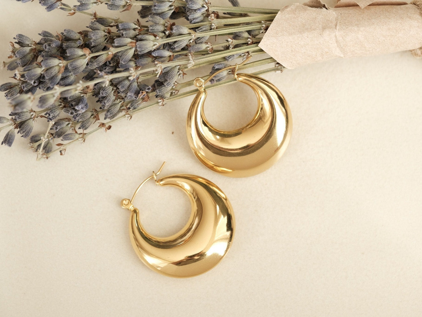 Gold Hollow Hoops, Bubble Hoops, Gold Bubble Earrings, Boho Earring, Gold Hoop Earring, Gold Earring, Waterproof Earring, Statement Earring