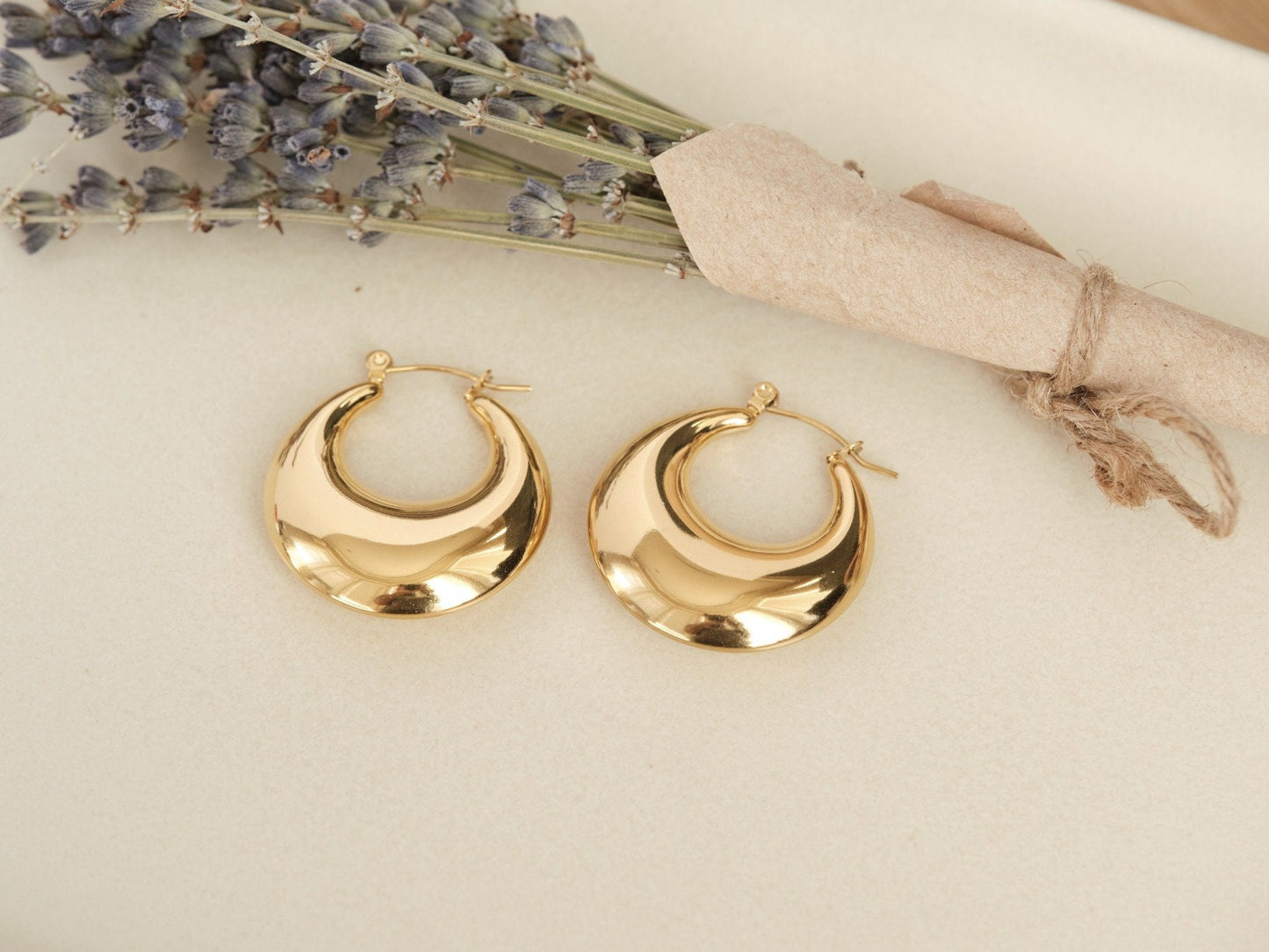 Gold Hollow Hoops, Bubble Hoops, Gold Bubble Earrings, Boho Earring, Gold Hoop Earring, Gold Earring, Waterproof Earring, Statement Earring