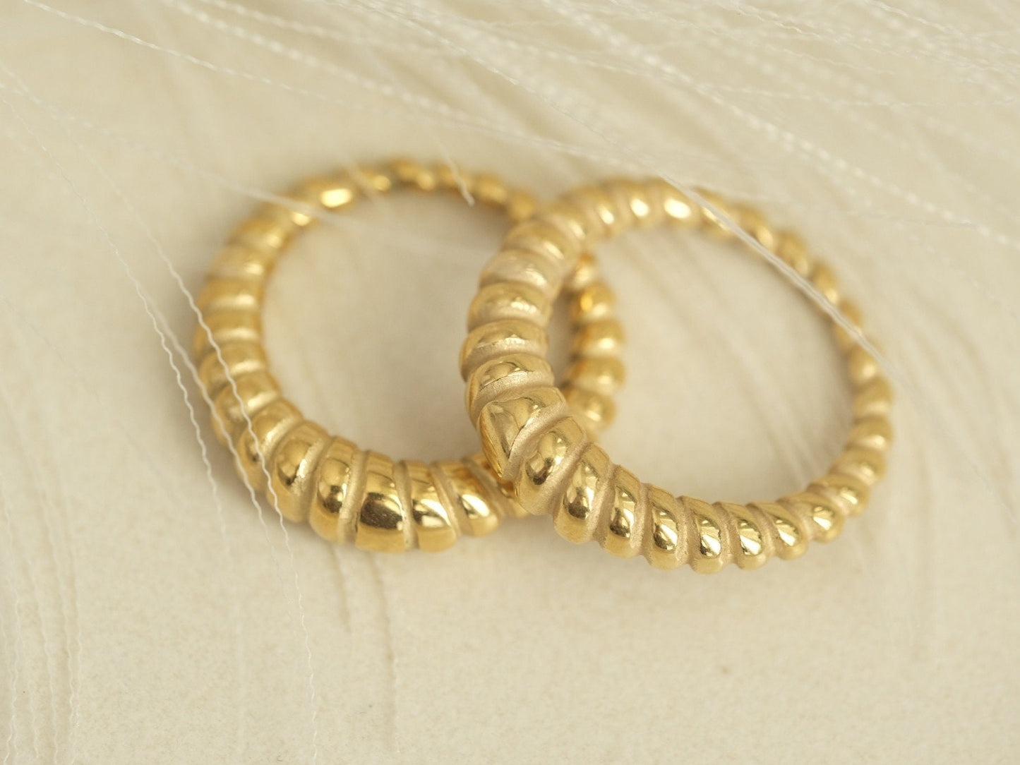 18K Gold Dome Ring Gold Chunky Ring Thick Ring Croissant Ring Twisted Ring Gold Ring Chic Ring Trendy Waterproof Twist Ring Gift for Her