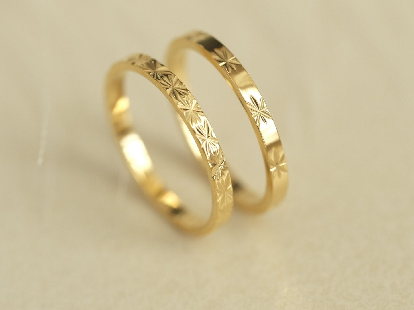 18K Gold Stacking Ring, Pattern ring, Gold Ring, thin ring, dainty ring, delicate ring, stackable ring, minimalist, minimal ring, ring gift