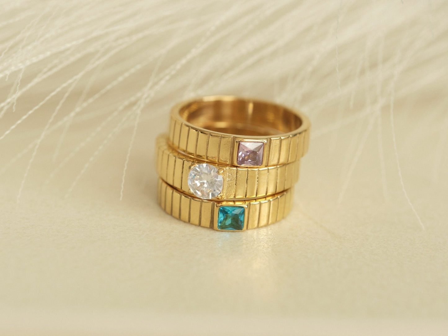 Gold Ring, Diamond Zirconia Ring,  CZ Diamond Ring, Solitaire Ring, Statement ring, Gem ring, waterproof ring, promise ring, gemstone ring