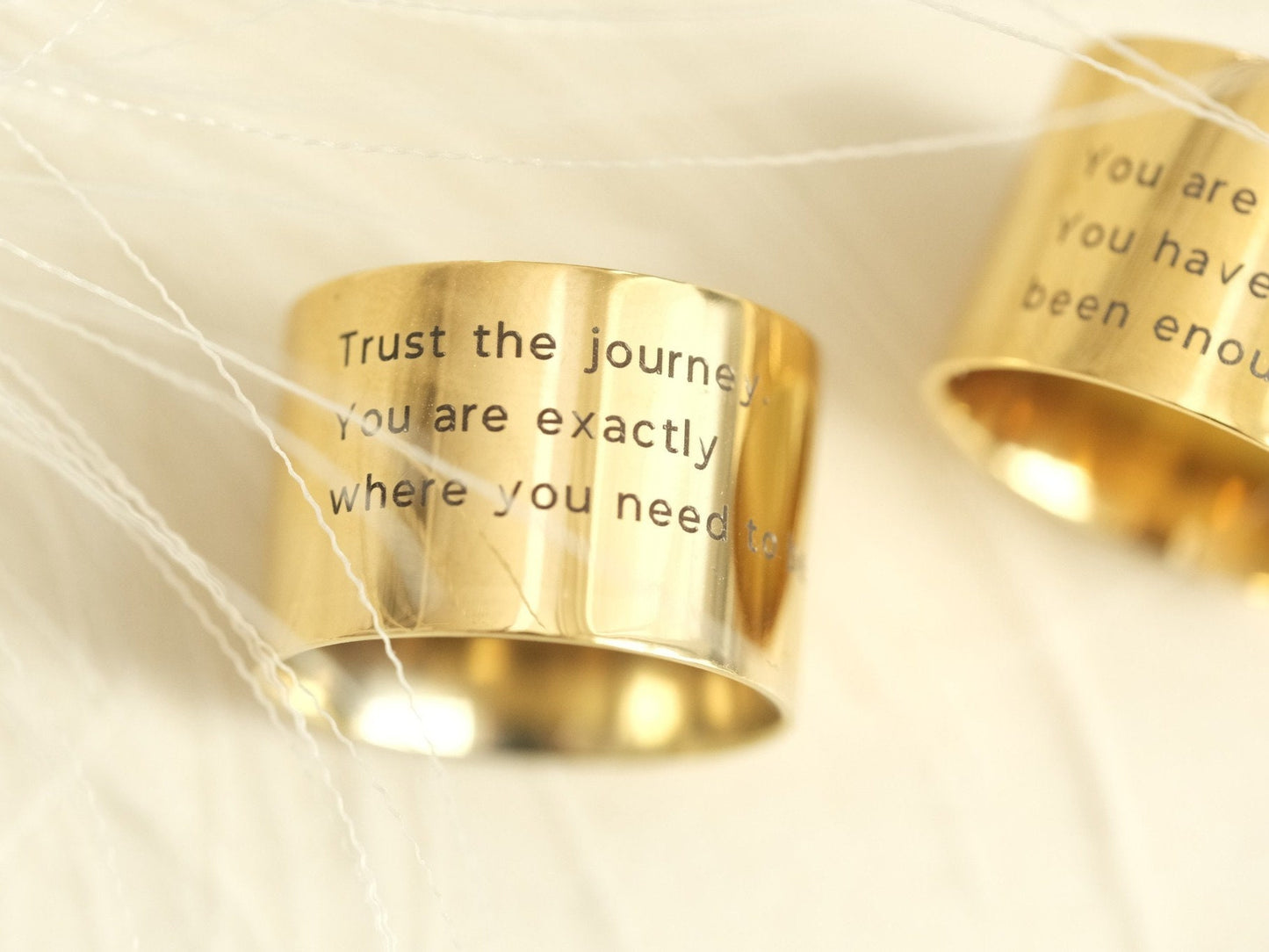 14mm Wide 18K Gold Band Ring, Personalized Engraving Ring, Gold Band, Engraved Ring, Wide Band Customized Ring, Personalized Ring Gift