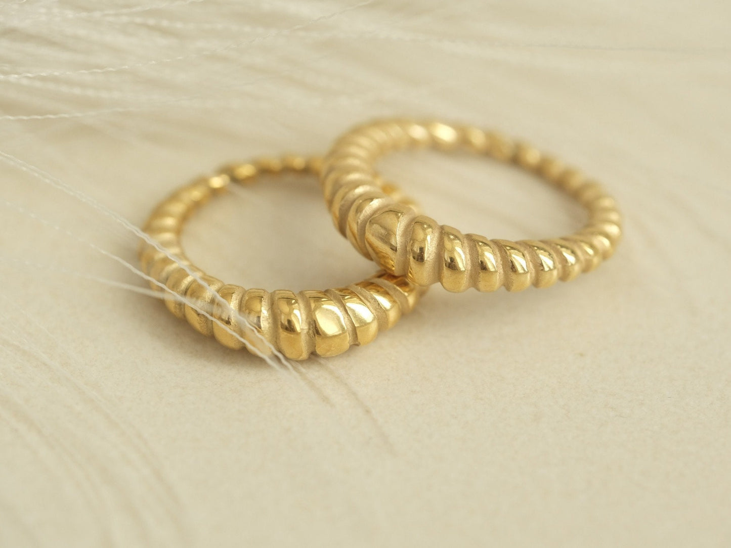 18K Gold Dome Ring Gold Chunky Ring Thick Ring Croissant Ring Twisted Ring Gold Ring Chic Ring Trendy Waterproof Twist Ring Gift for Her