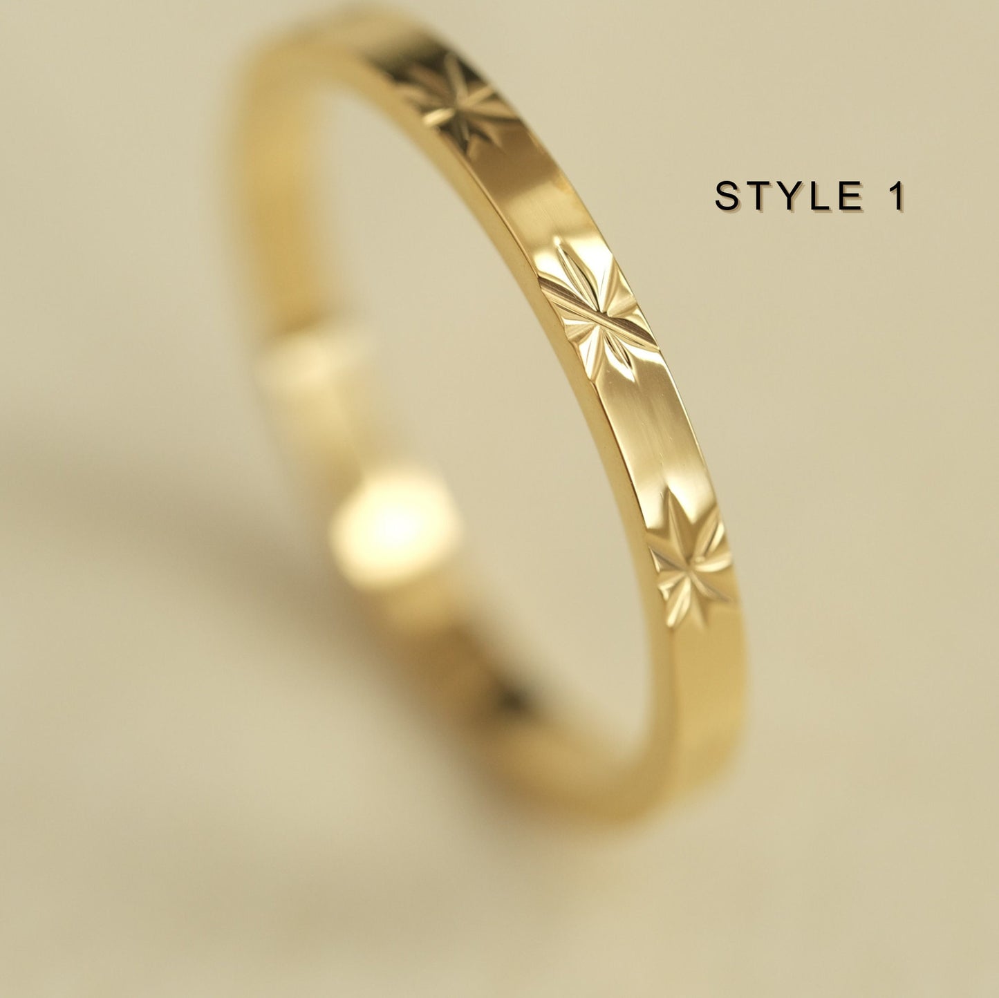 18K Gold Stacking Ring, Pattern ring, Gold Ring, thin ring, dainty ring, delicate ring, stackable ring, minimalist, minimal ring, ring gift