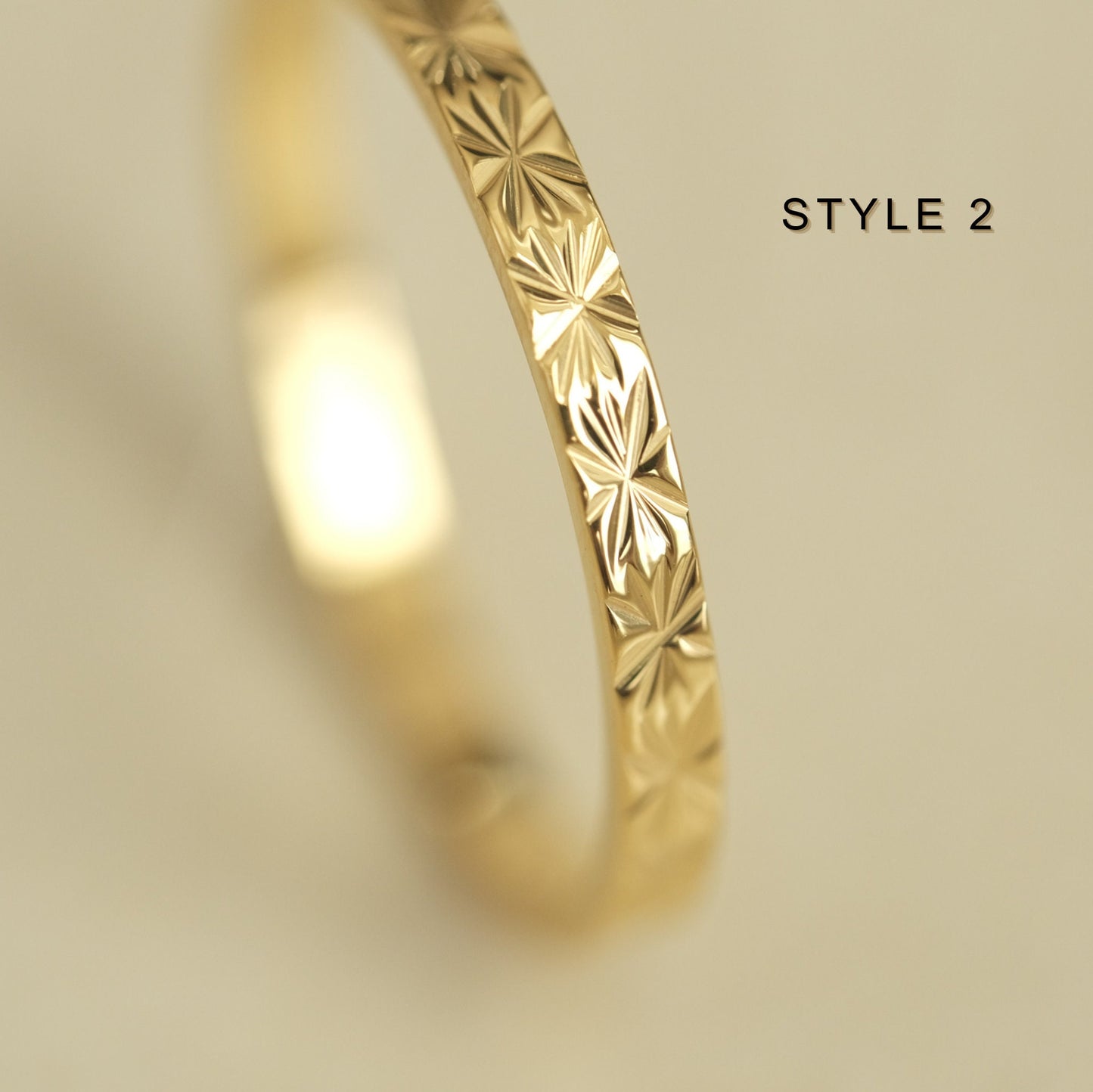 18K Gold Stacking Ring, Pattern ring, Gold Ring, thin ring, dainty ring, delicate ring, stackable ring, minimalist, minimal ring, ring gift