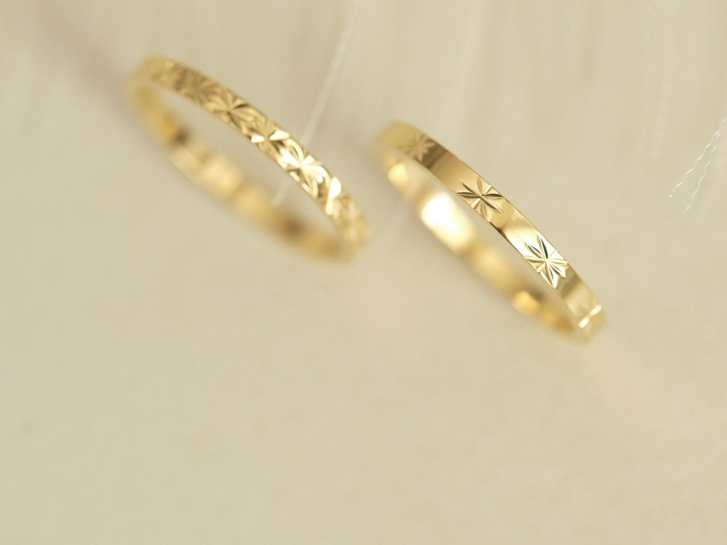 18K Gold Stacking Ring, Pattern ring, Gold Ring, thin ring, dainty ring, delicate ring, stackable ring, minimalist, minimal ring, ring gift