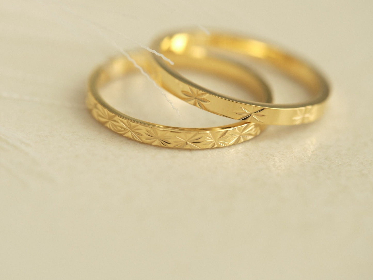 18K Gold Stacking Ring, Pattern ring, Gold Ring, thin ring, dainty ring, delicate ring, stackable ring, minimalist, minimal ring, ring gift