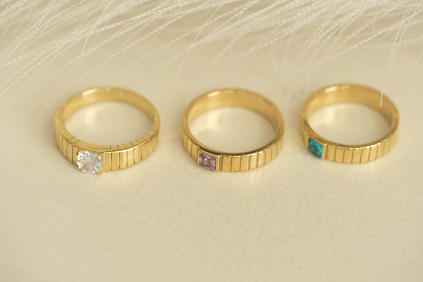 Gold Ring, Diamond Zirconia Ring,  CZ Diamond Ring, Solitaire Ring, Statement ring, Gem ring, waterproof ring, promise ring, gemstone ring