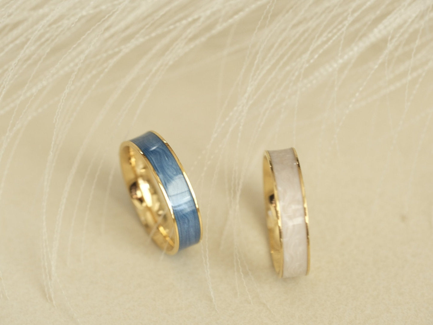 Gold Enamel Ring, Color Dye Ring, Gold Ring, Tarnish Free Ring, Dainty Ring, Statement Ring, Minimalist, Band Ring, White Ring, Blue Ring