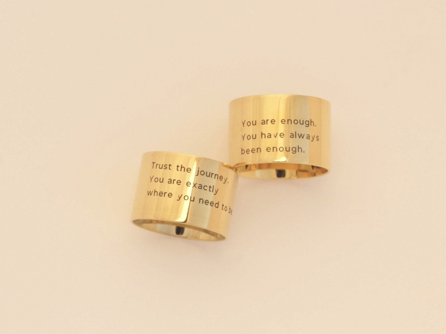 14mm Wide 18K Gold Band Ring, Personalized Engraving Ring, Gold Band, Engraved Ring, Wide Band Customized Ring, Personalized Ring Gift