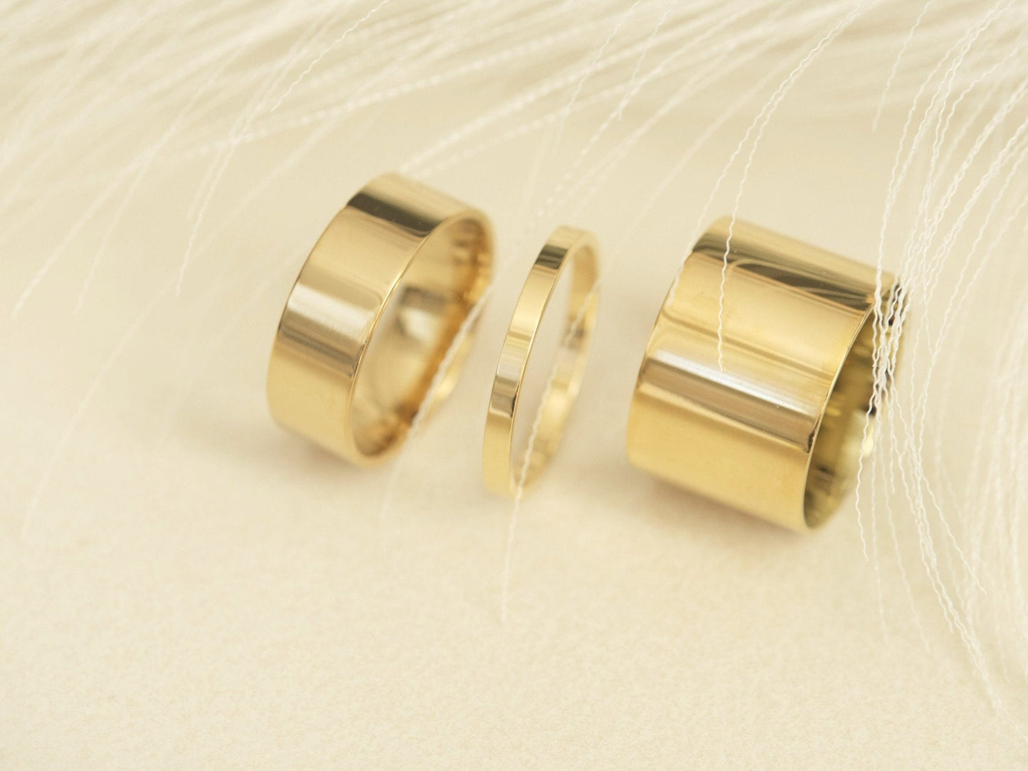 18K Gold PVD Band ring, Glossy band ring Chunky gold ring, Minimalist ring, wide gold ring, wide band ring, Stacking ring, Layering ring