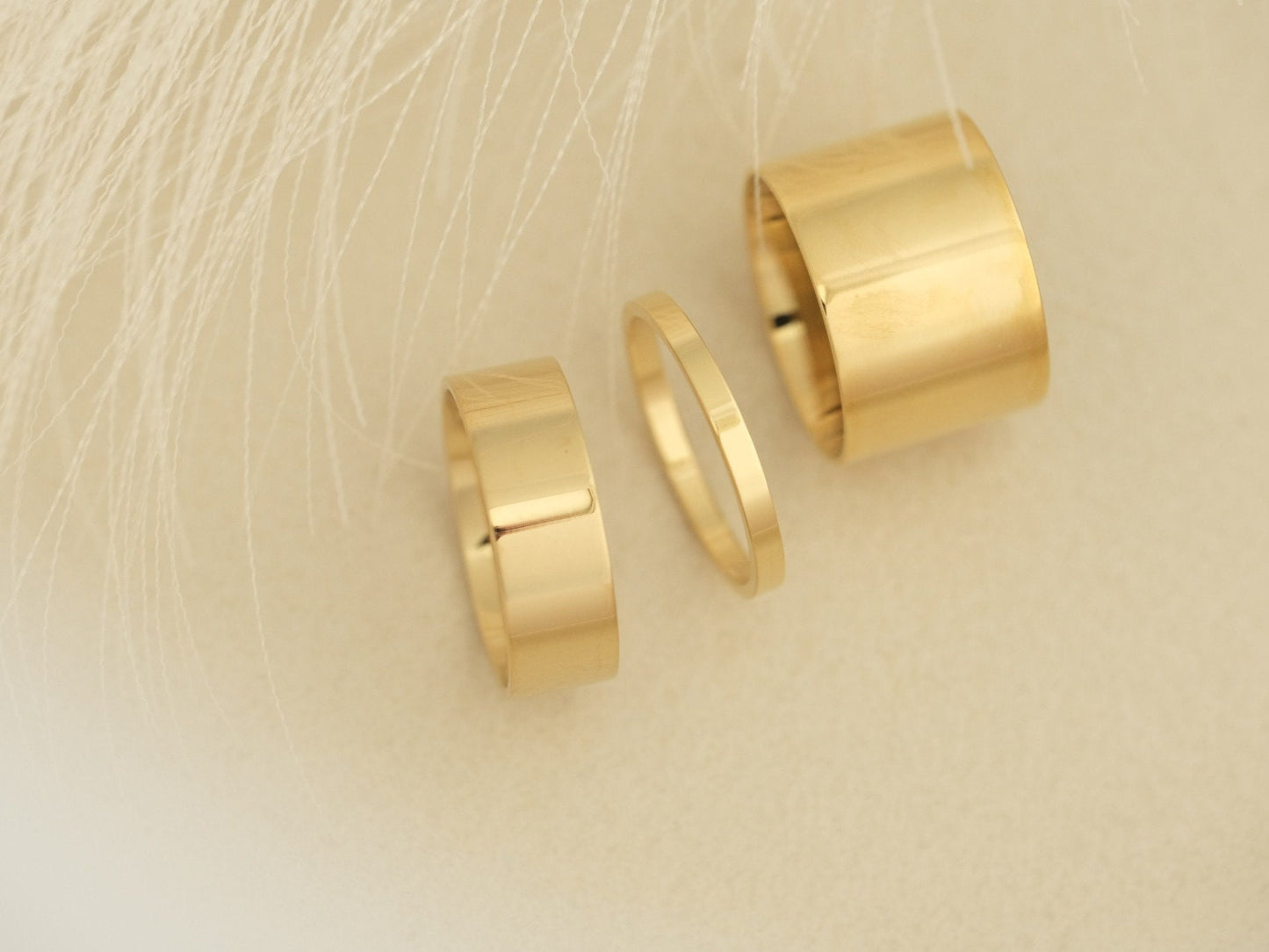 18K Gold PVD Band ring, Glossy band ring Chunky gold ring, Minimalist ring, wide gold ring, wide band ring, Stacking ring, Layering ring