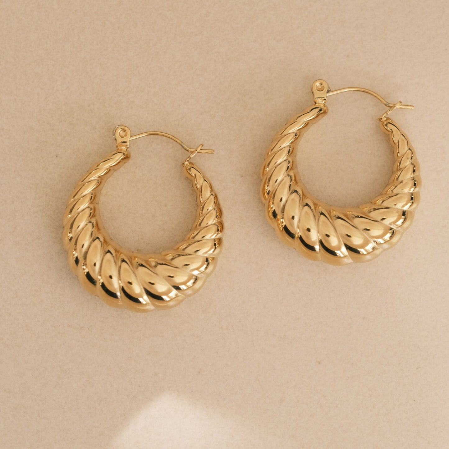 Gold Croissant Hoop Croissant Earrings Twisted Earrings Minimal Rope Braid Hoop Earrings Bohemian Hoop Earring bubble earring, gold earring