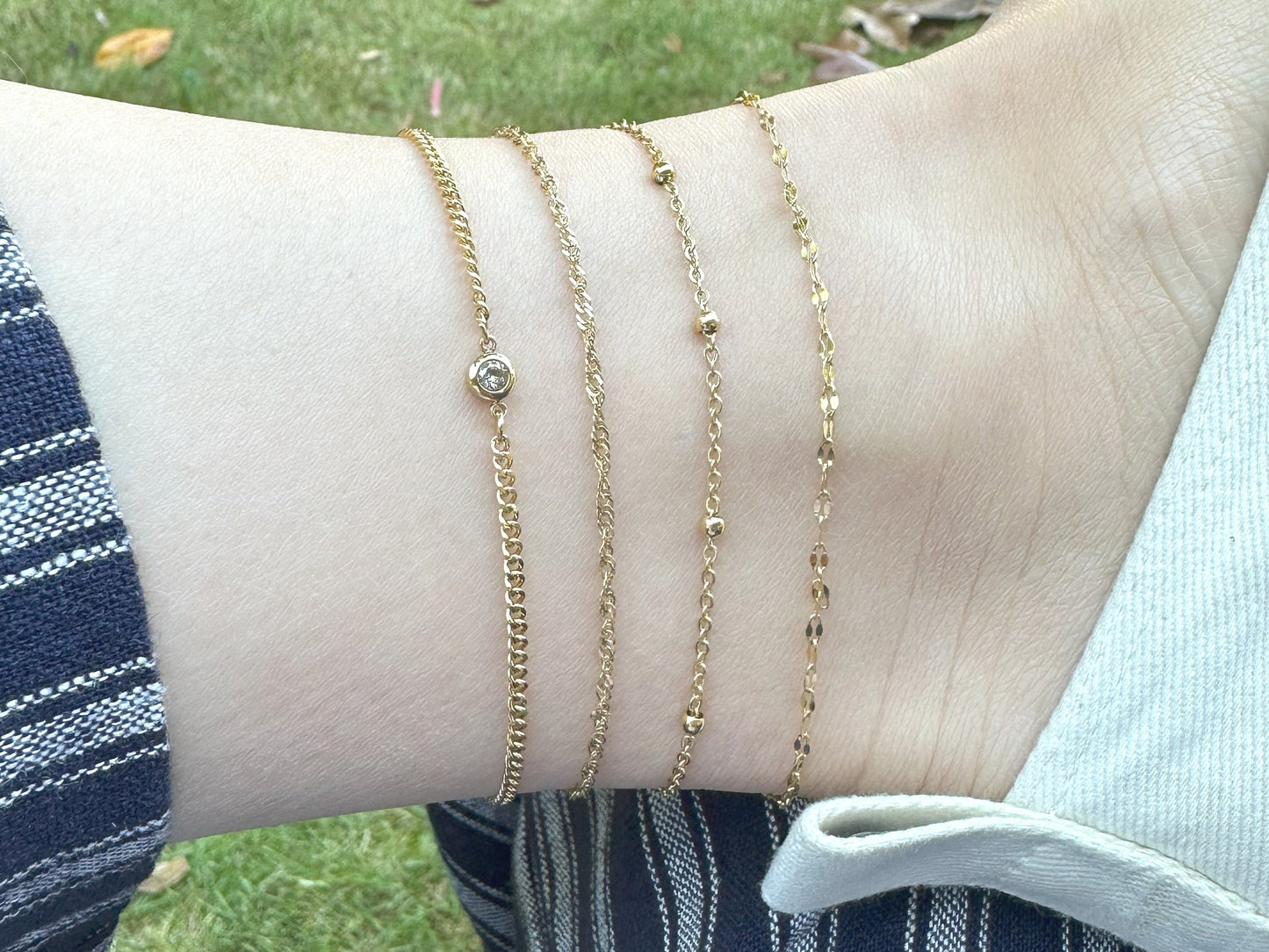 Gold Anklet, Anklets for woman, Twist Chain Anklet, Gold Chain Anklet, Dainty Anklet, Satellite Chain, Sequin Chain, Tiny Diamond Anklet