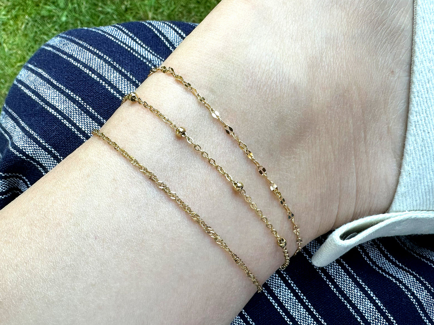 Gold Anklet, Anklets for woman, Twist Chain Anklet, Gold Chain Anklet, Dainty Anklet, Satellite Chain, Sequin Chain, Tiny Diamond Anklet