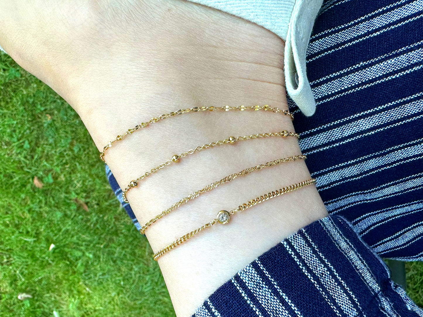 Gold Anklet, Anklets for woman, Twist Chain Anklet, Gold Chain Anklet, Dainty Anklet, Satellite Chain, Sequin Chain, Tiny Diamond Anklet