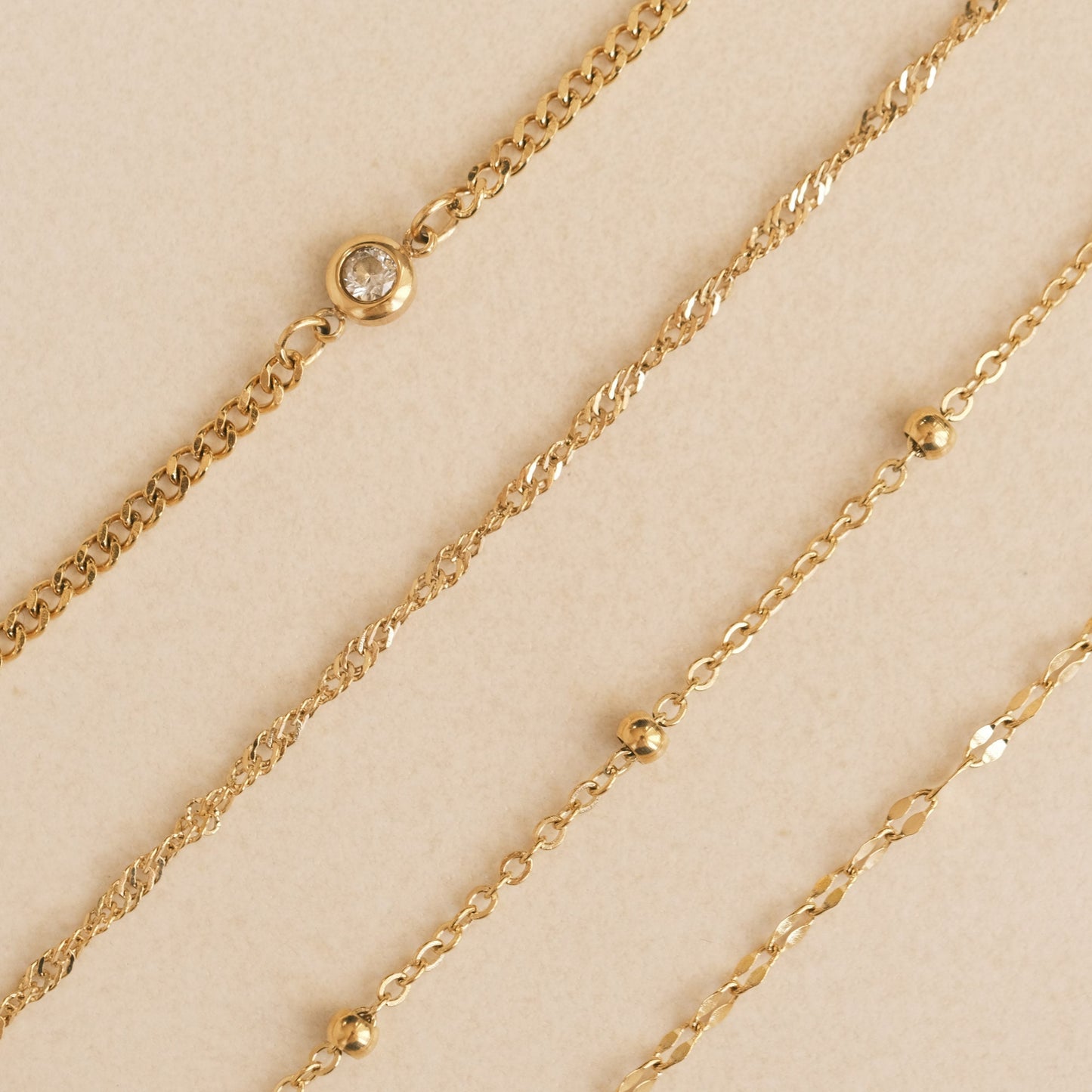 Gold Anklet, Anklets for woman, Twist Chain Anklet, Gold Chain Anklet, Dainty Anklet, Satellite Chain, Sequin Chain, Tiny Diamond Anklet