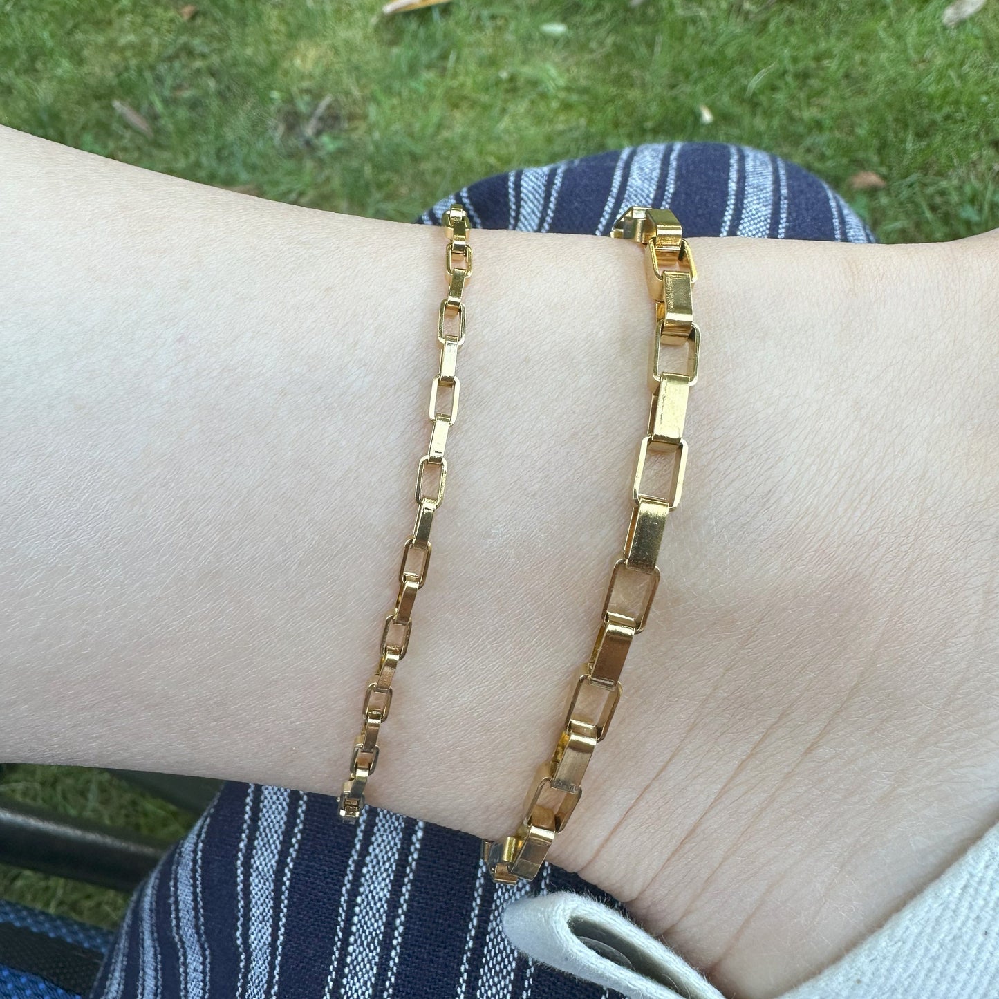 Gold Anklet, Gold Chunky Linked Chain Anklet, Chain Anklet, Gold Anklet Bracelets, Waterproof Anklet, Anklet for Summer, Gold Anklet Beach