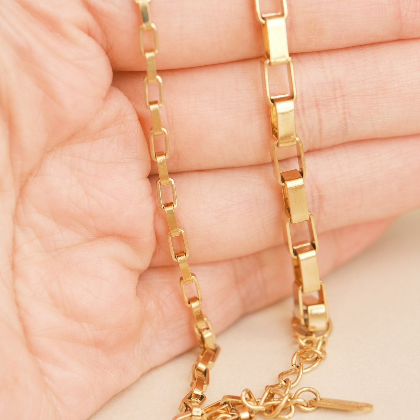 Gold Anklet, Gold Chunky Linked Chain Anklet, Chain Anklet, Gold Anklet Bracelets, Waterproof Anklet, Anklet for Summer, Gold Anklet Beach