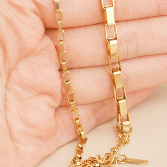 Gold Anklet, Gold Chunky Linked Chain Anklet, Chain Anklet, Gold Anklet Bracelets, Waterproof Anklet, Anklet for Summer, Gold Anklet Beach