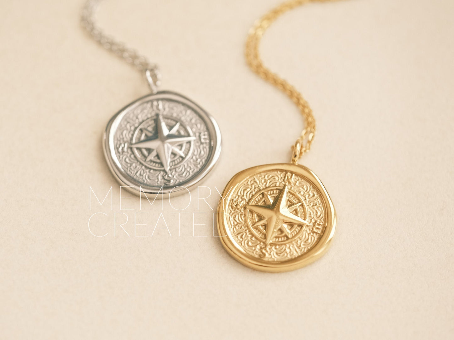 Graduation gift, compass necklace, travelers necklace, Silver necklace, North star necklace, necklace gifts for women, coordinates necklace