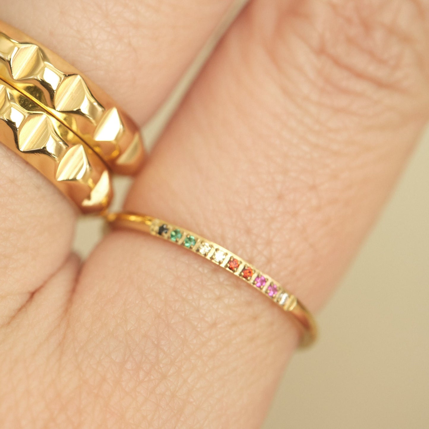 Gold Stacking Ring, Dainty Ring, Tiny Gold Ring, cz ring, Thin Ring, Minimalist Jewelry, Skinny Stacking Ring, Plain Gold Ring, Gift for her