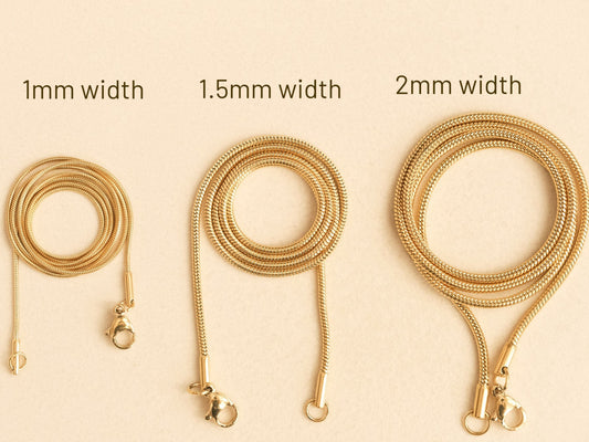 18K Gold 1.5mm Snake Chain Necklace for Women Gold 1mm Snake Chain, thin snake Chain, Thin Herringbone choker, Super Skinny necklace, 2mm
